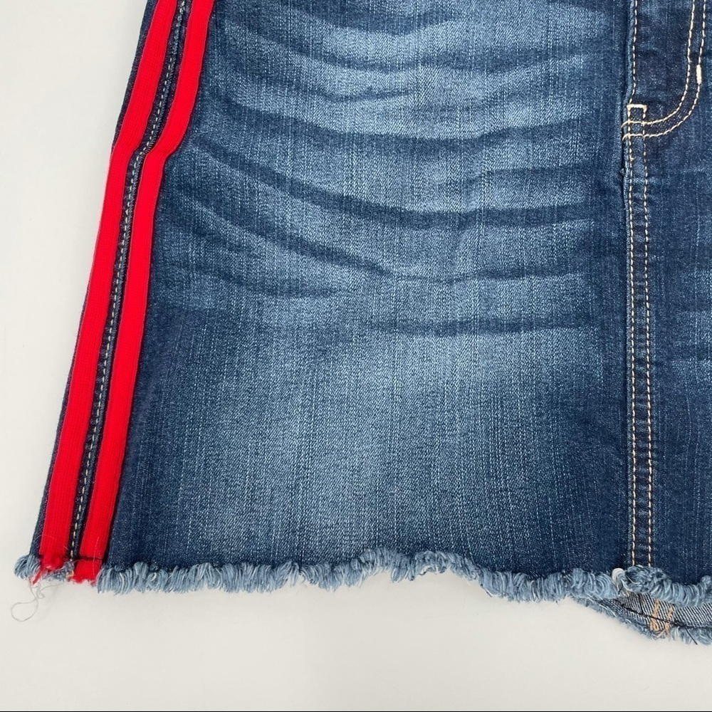 NOBO Denim Mini Skirt with Red Striped Seams - Picture 7 of 13